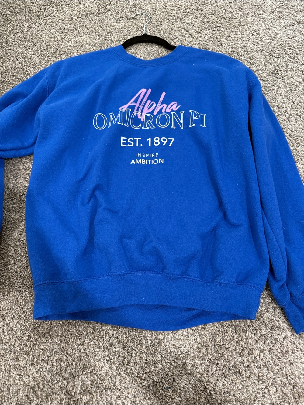 Alpha Omicron Pi Royal Blue Crewneck Sweatshirt